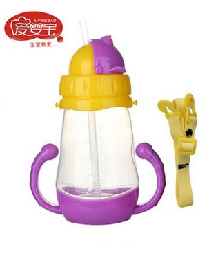 愛嬰寶兒童吸管創(chuàng)意軟嘴卡通pp學(xué)飲杯180ML