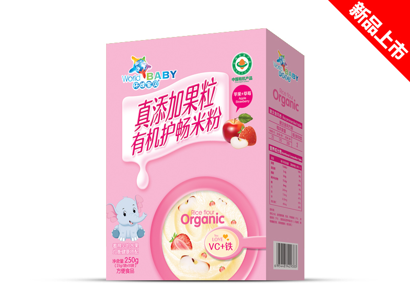 環球寶貝真添加果粒有機護暢米粉VC鐵盒裝