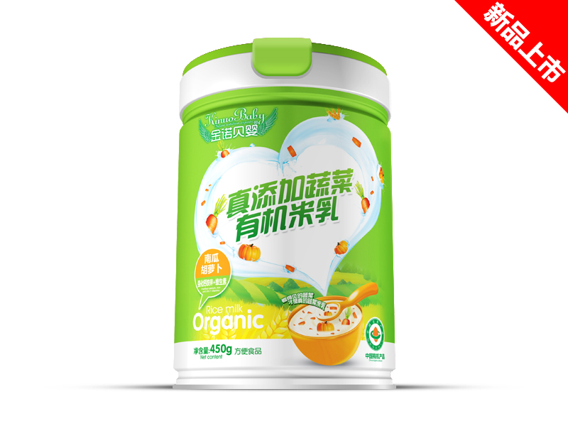 金諾貝嬰真添加蔬菜有機(jī)米乳南瓜胡蘿卜桶裝