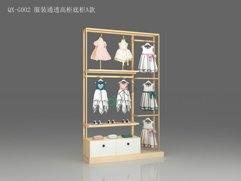 九愛道具清新風系列QX-G002 服裝通透高柜底柜A款