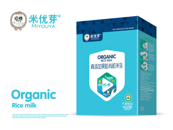 啟騰真添加果粒有機(jī)米乳VC鈣盒裝