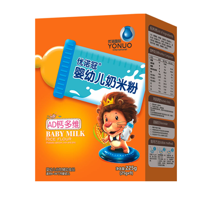 優諾冠AD鈣多維奶米粉嬰幼兒奶米粉盒裝