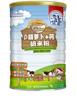 貝戀β胡蘿止+鈣奶米粉聽裝