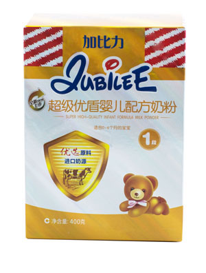 加比力超級優盾嬰兒配方奶粉1段400g盒裝