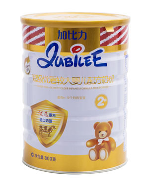 加比力超級優盾較大嬰兒配方奶粉2段800g聽裝