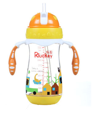 樂起PPSU帶吸管水壺300ml橙色