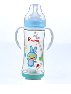 樂起PPSU寬口徑奶瓶300ml藍色