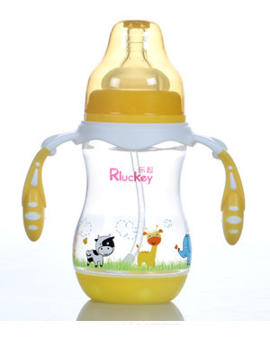 樂起240ml寬口徑PP奶瓶黃