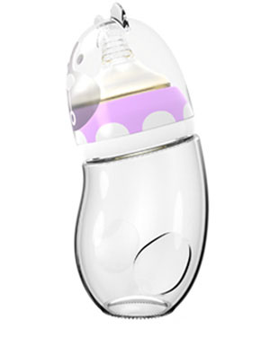 母貝兒熊貓寶寶三色玻璃帶防塵蓋-紫色