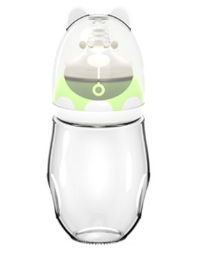 母貝兒熊貓寶寶玻璃正面三色 綠色