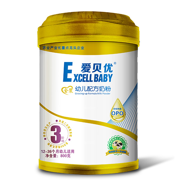 愛(ài)貝優(yōu)金裝幼兒配方奶粉3段800g(加底座)