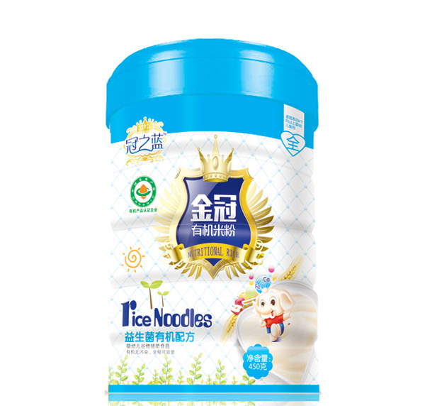 冠之藍(lán)金冠益生菌配方有機(jī)米粉450g