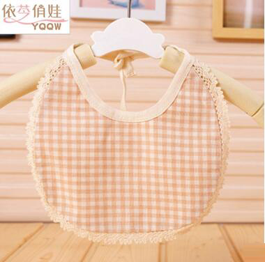 花邊繡花新款天然有機(jī)棉彩棉嬰兒口水兜寶寶口水巾兒童圍嘴圍兜