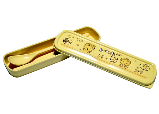 淞泰兒童寶寶餐具卡通筷子加勺子兒童筷子小孩旅行帶盒衛生套裝