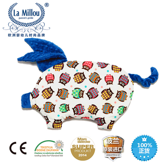 拉米洛華麗貓頭鷹小豬枕加勒比海藍