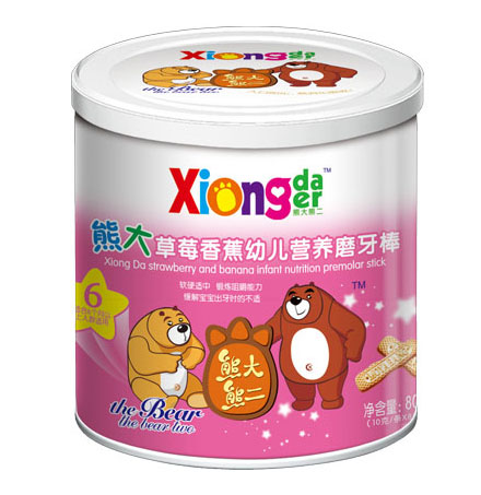 熊大熊二牌熊大草莓香蕉幼兒營養磨牙棒