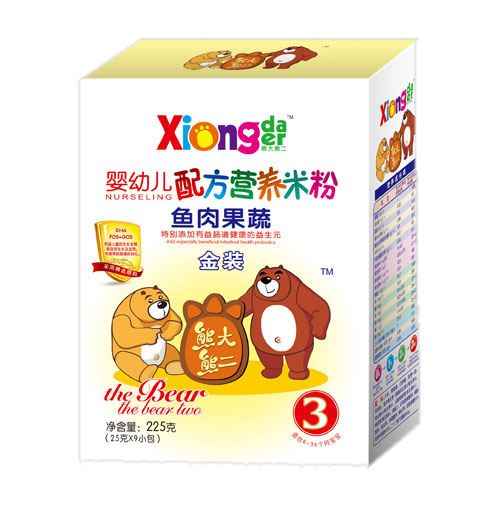 熊大熊二魚肉果蔬嬰幼兒營養米粉