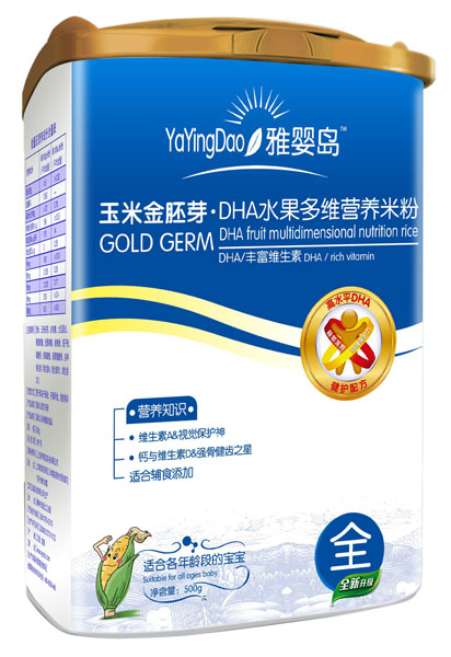 雅嬰島DHA水果多維玉米金胚芽營養(yǎng)米粉