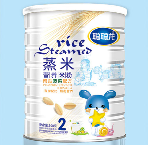 聰聰龍南瓜菠菜配方蒸米營養米粉2段聽裝