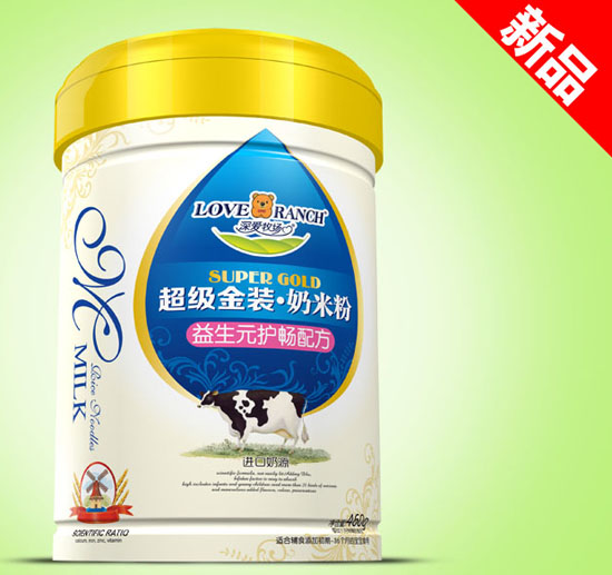 深愛牧場益生元護(hù)暢超級金裝奶米粉鐵聽