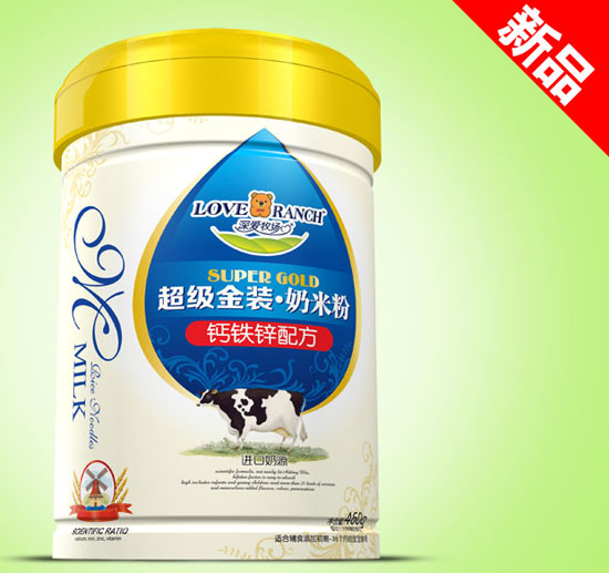 深愛牧場鈣鐵鋅超級金裝奶米粉鐵聽
