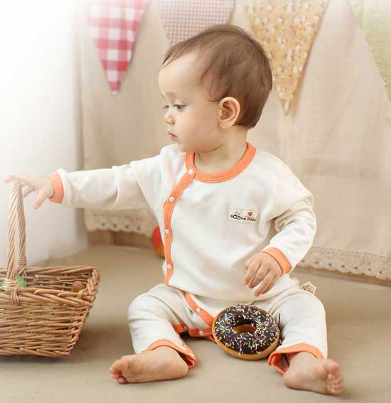 佈恩寶貝橙色邊嬰兒衣