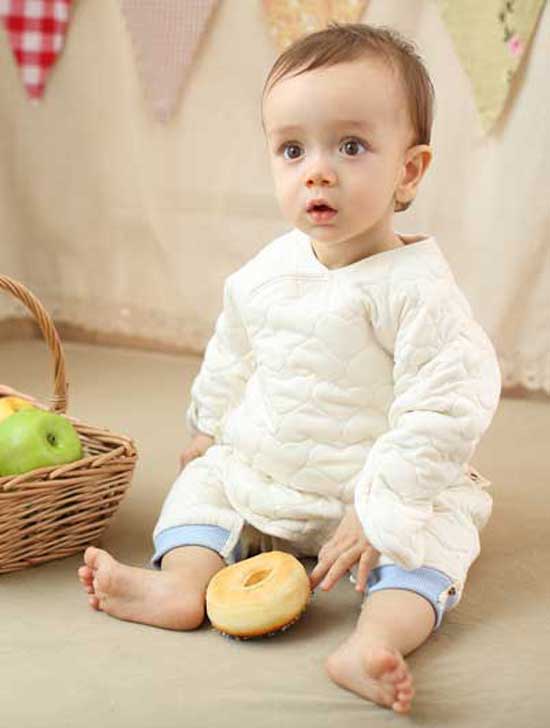 佈恩寶貝白色寶寶棉衣