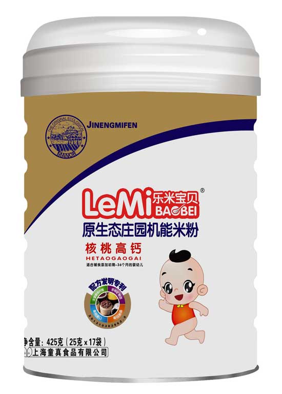 樂(lè)米寶貝桶裝米粉-核桃高鈣