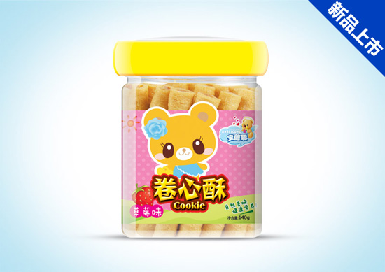 卷心酥(草莓)餅干桶裝