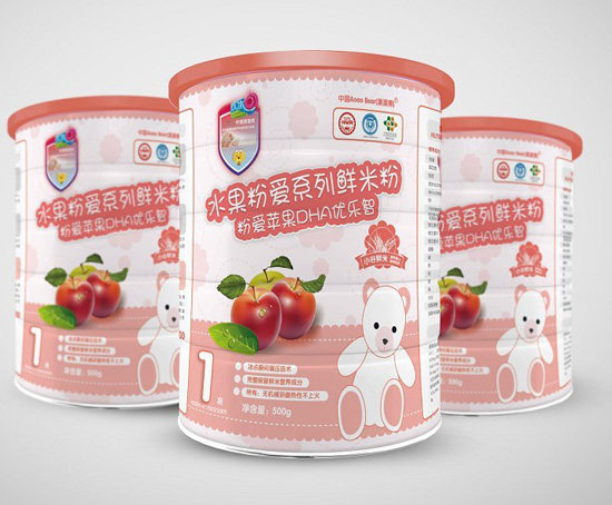 澳澳熊粉愛蘋果DHA優樂智鮮米粉1段