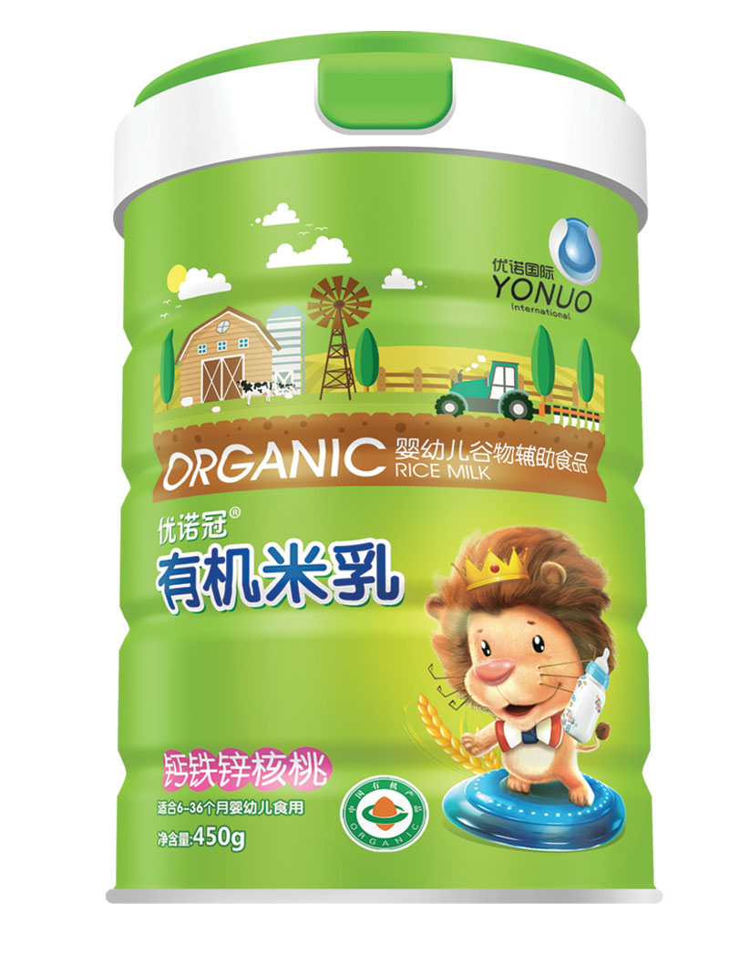 優(yōu)諾冠鈣鐵鋅核桃有機米乳